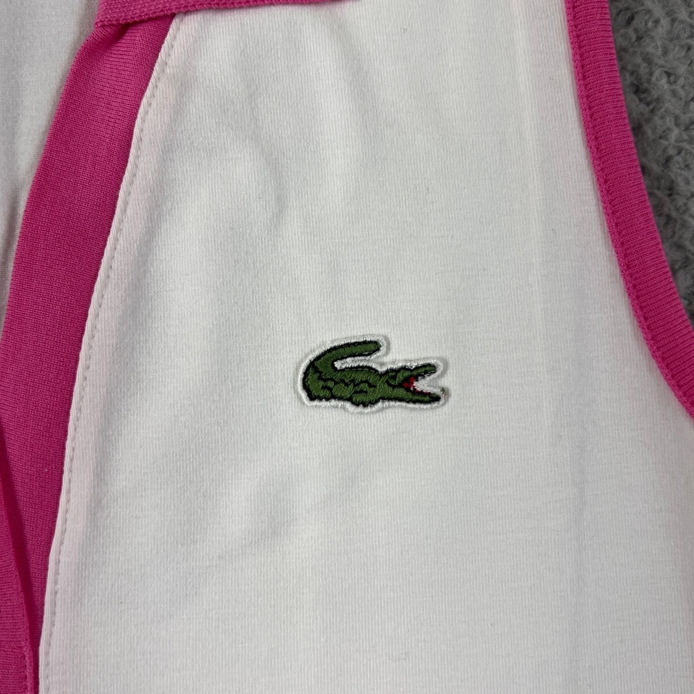 Lacoste Sport Polo Shirt Women US Size S (EU/4) White Sleeveless V-Neck Top NWT - Picture 3 of 10